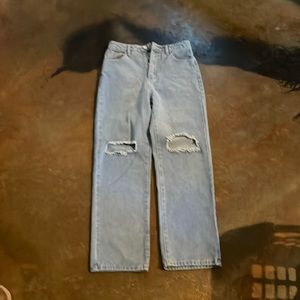 Ripped at the knees blue jeans Never Worn